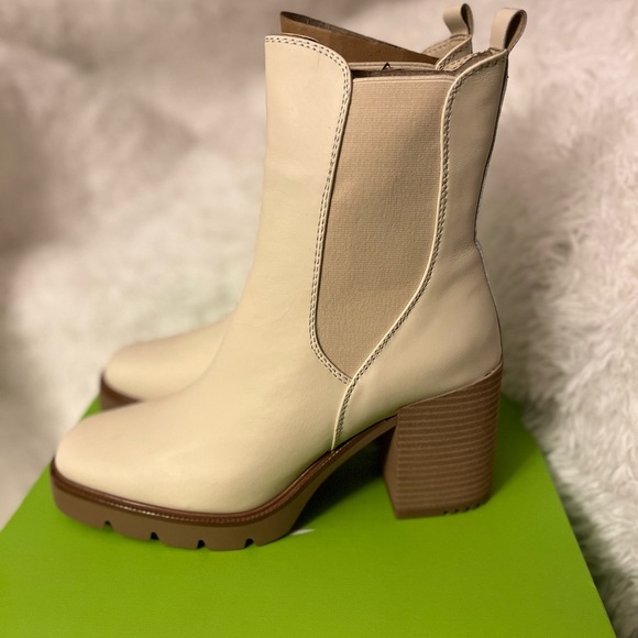 NWT Sam Edelman Rollins Block Heel Chelsea Boot in Modern Ivory - Picture 1 of 13